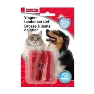 BEAPHAR Brosse à dents doigtier pour chien & chat - Sale