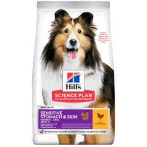 HILL'S Croquettes Medium Sensitive Stomach & Skin Poulet 12 kg New