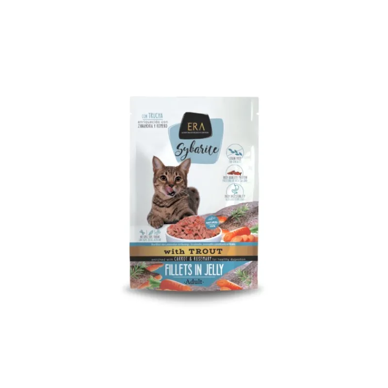 filets_en_gele_era_sybari_0-5.webp ERA Filets en gelée Sybarite pour Chats Adultes – Truite & Poulet Best