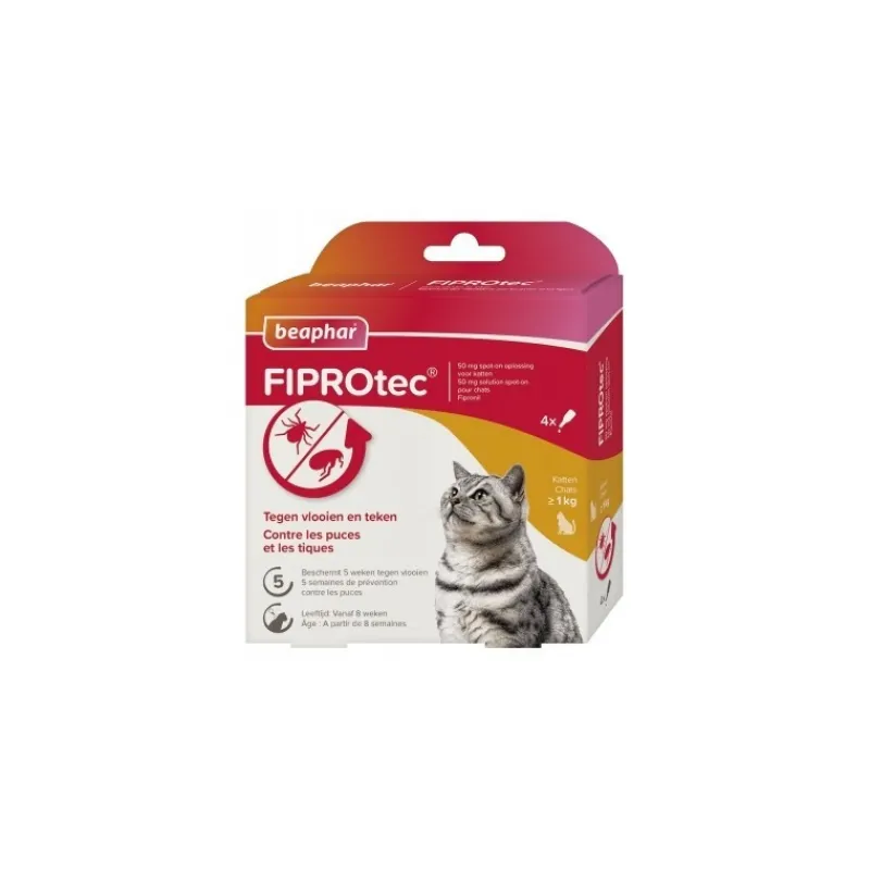 pipettes_tiques_et_puces__0.webp BEAPHAR Pipettes Tiques et Puces 50 mg - Fiprotec - Discount