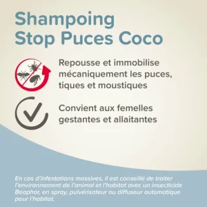 BEAPHAR Shampoing Stop-Puces Coco pour chien et chat– Discount